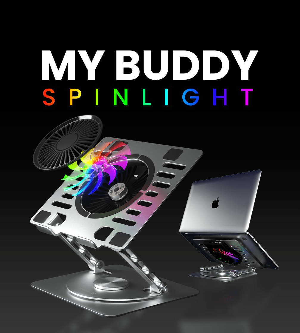 Portronics Unveils 'My Buddy Spinlight' Laptop Stand with Integrated Fan and 360° Rotation