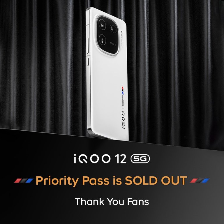 iQOO 12 Launch Sees Record-Breaking Priority Pass Sale