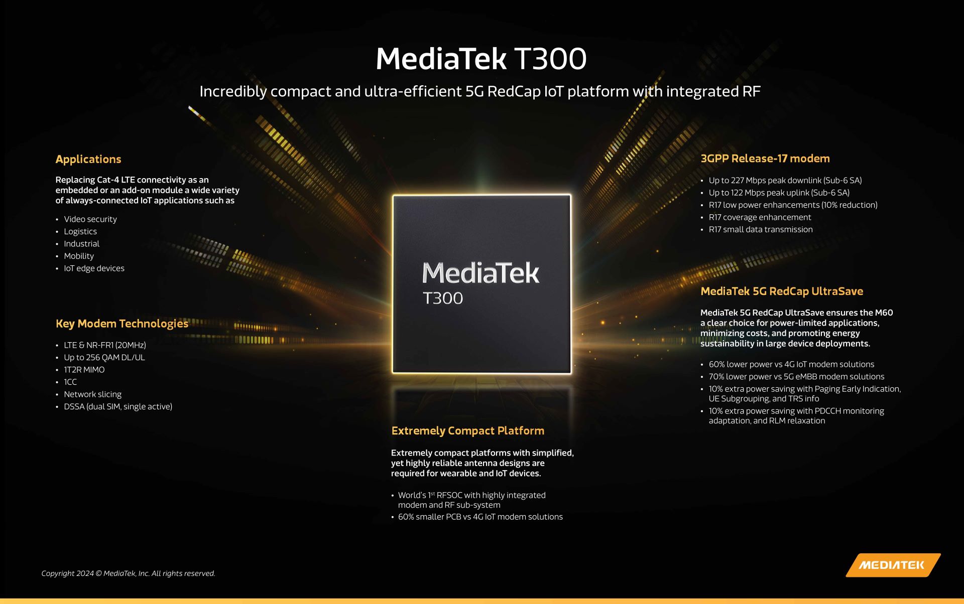 MediaTek Introduces T300 5G RedCap Platform for IoT Devices