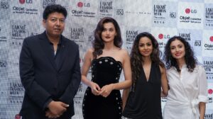 Discover LG Electronics' innovative MoodUPTM Refrigerator with LED panels for color customization, launched at Lakme Fashion Week in partnership with Gauri and Nainika.