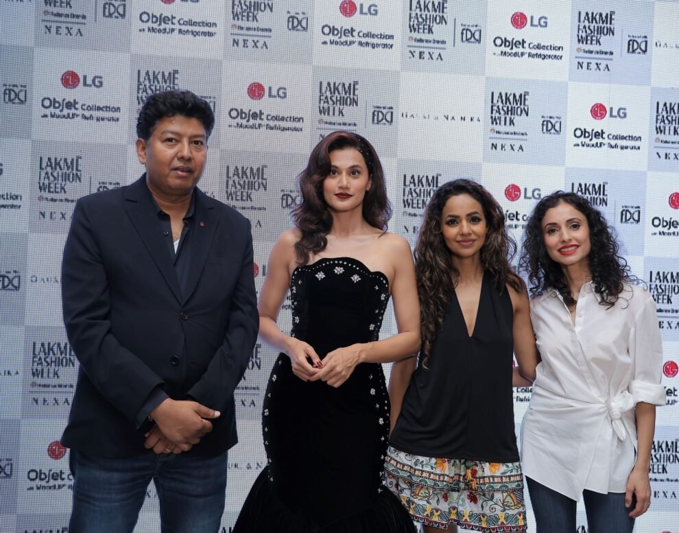 Discover LG Electronics' innovative MoodUPTM Refrigerator with LED panels for color customization, launched at Lakme Fashion Week in partnership with Gauri and Nainika.