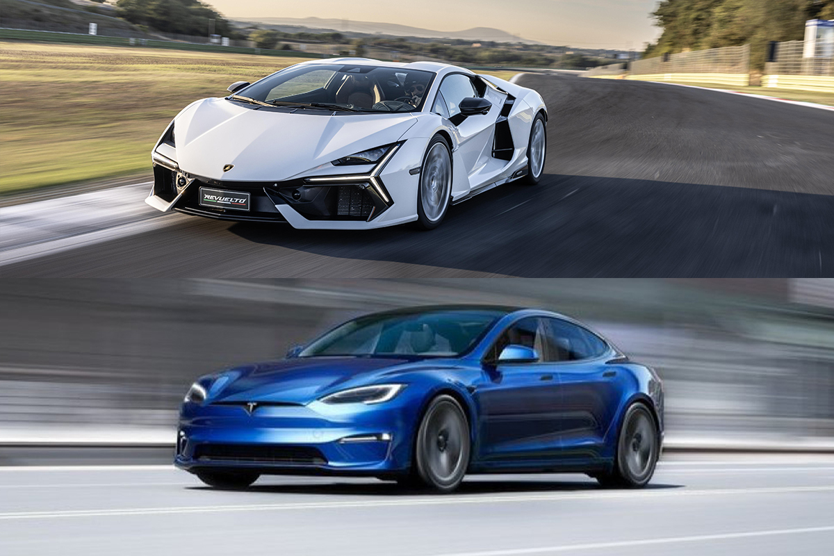 Lamborghini Revuelto vs Tesla Model S Plaid