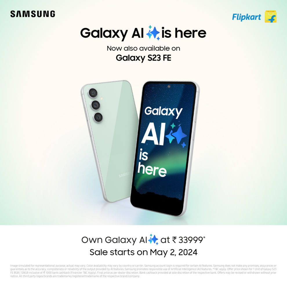 Samsung Partners with Flipkart for Exclusive Galaxy S23 FE Offer