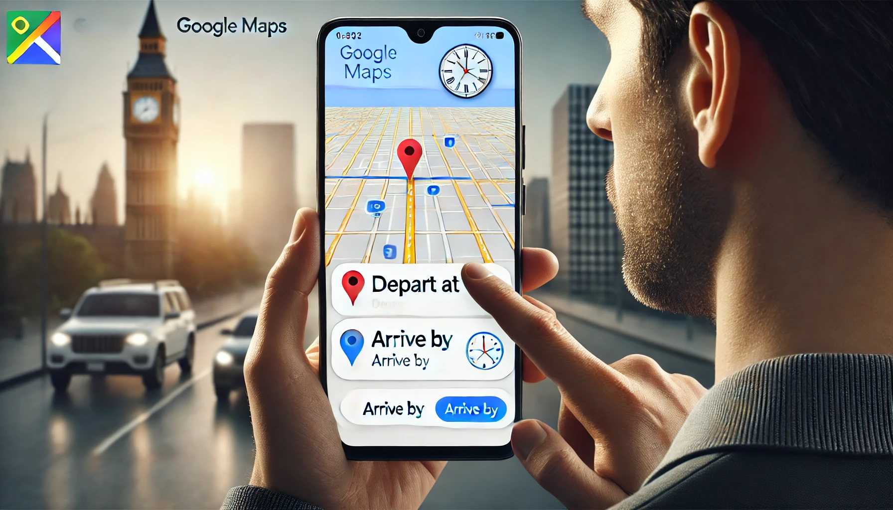 Depart and Arrive Times in Google Maps