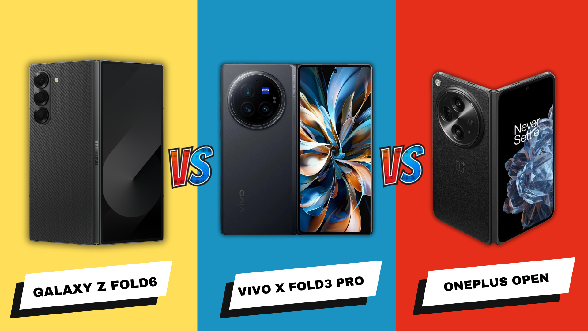 Samsung Galaxy Z Fold6 vs vivo X Fold3 Pro vs OnePlus Open