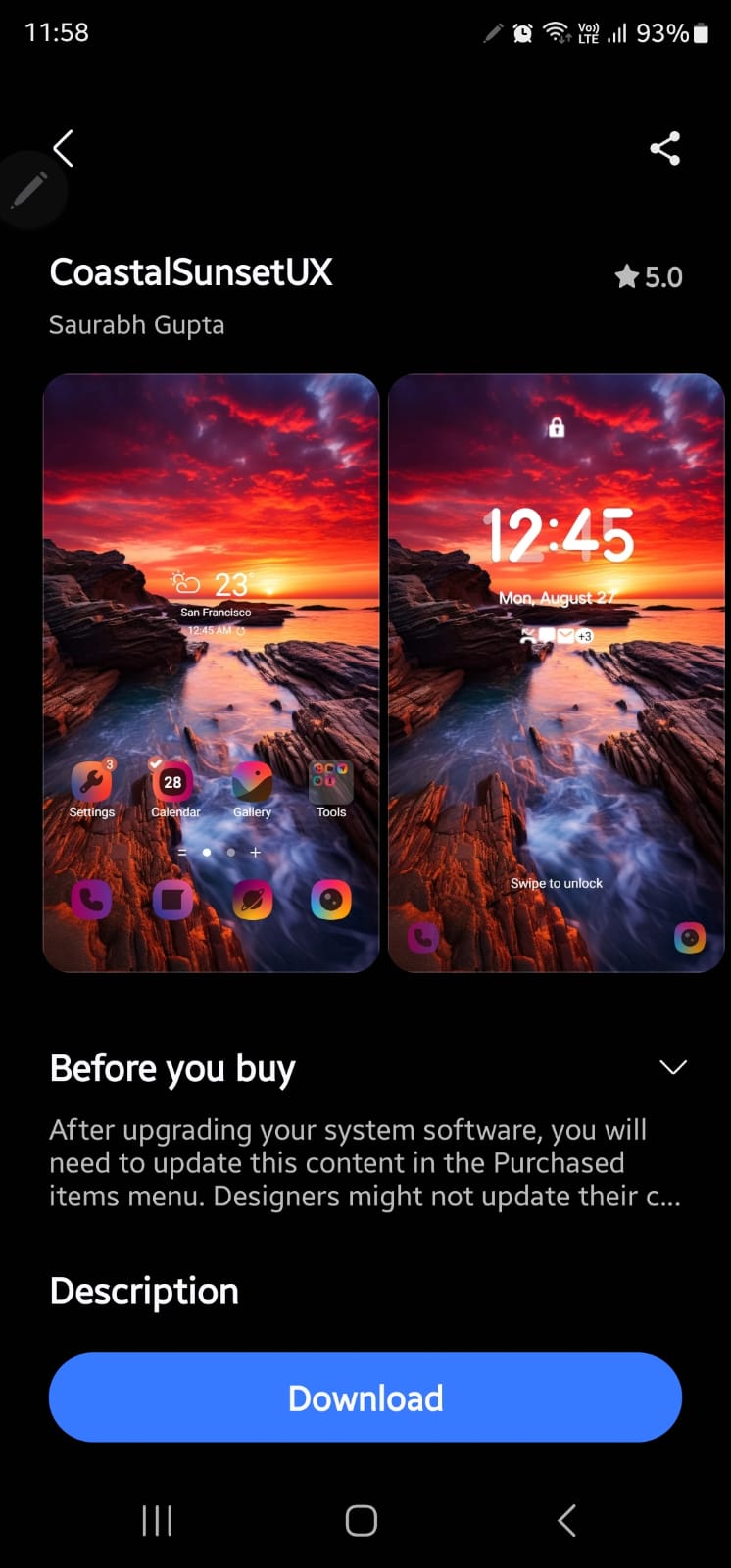 Theme in Samsung Galaxy Smartphones