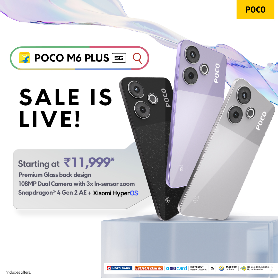 POCO M6 Plus 5G and Buds X1 Now Available on Flipkart  