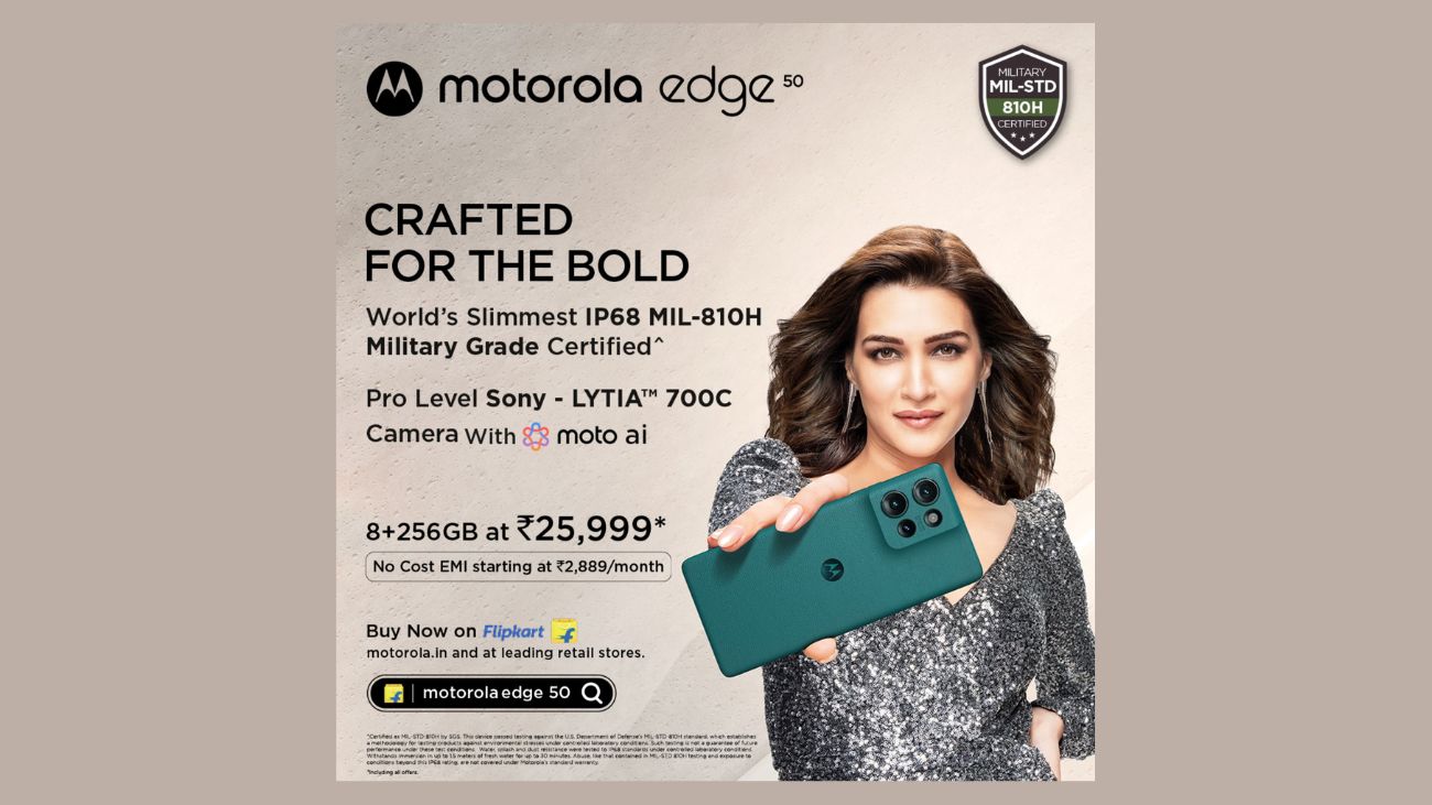 Motorola edge 50 Now Available: World's Slimmest Durable Smartphone with Advanced Camera