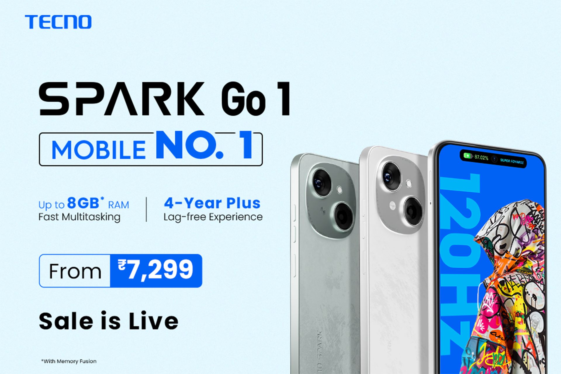 TECNO Launches SPARK GO 1 at ₹7,299