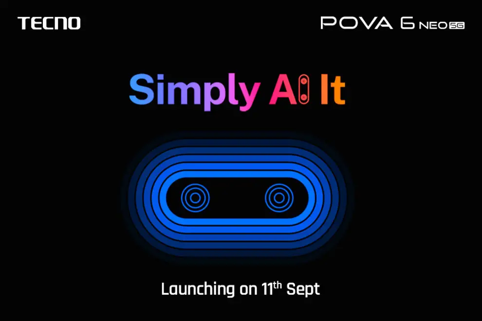 TECNO POVA 6 Neo AI-Powered Smartphone to Launch on Amazon September 11th