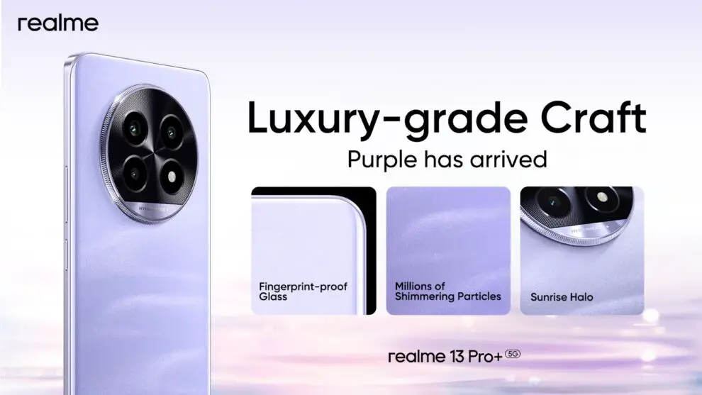 realme 13 Pro+ 5G Gets a New Monet Purple Hue