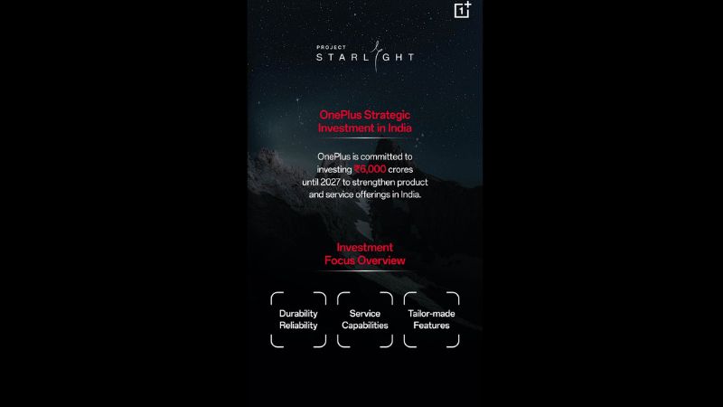 OnePlus Launches Project Starlight, Pledges ₹2,000 Crores Annual Investment to Strengthen India Operations