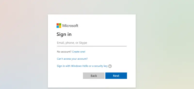 Sign in with a Microsoft Account