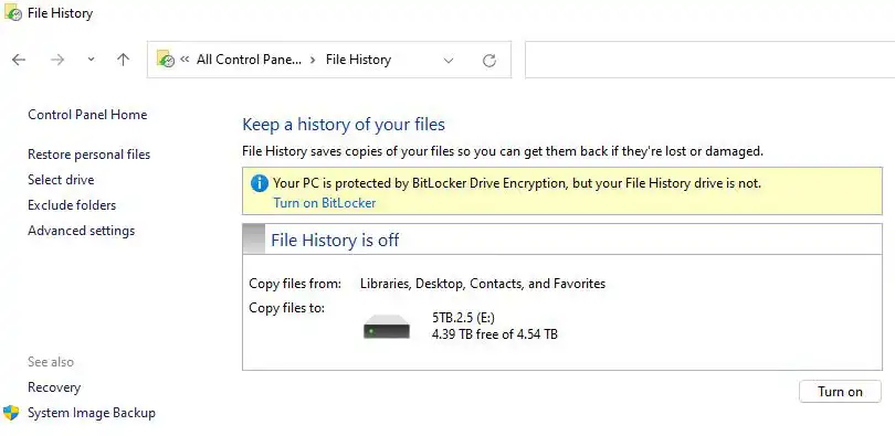 Use Windows File History